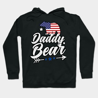 Daddy Bear Patriotic Flag Matching 4th Of July Hoodie